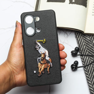 Black Leather Horse Rider Ornamented for Oneplus Nord 3 - The Hatke