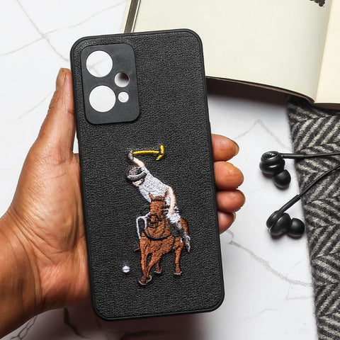 Black Leather Horse Rider Ornamented for Oneplus Nord CE 2 Lite - The Hatke