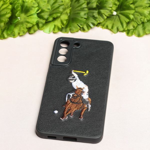 Black Leather Horse rider Camera Ornamented for Samsung S21 FE - The Hatke