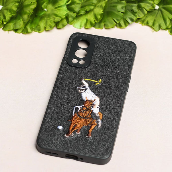 Black Leather Horse rider Ornamented for Oneplus Nord 2 - The Hatke