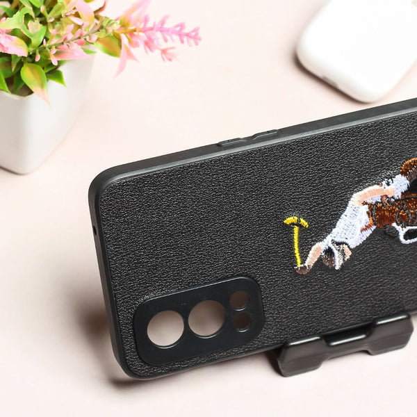 Black Leather Horse rider Ornamented for Oneplus Nord 2 - The Hatke
