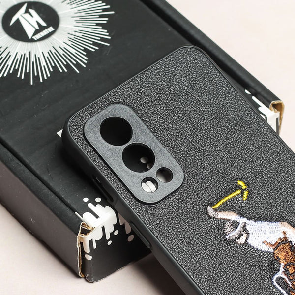 Black Leather Horse rider Ornamented for Oneplus Nord 2 - The Hatke