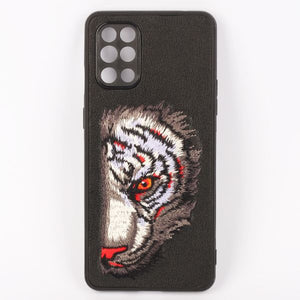 Black Leather Red Lion Camera Ornamented for Oneplus 8T - The Hatke