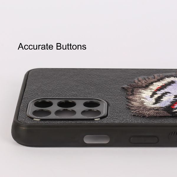 Black Leather Red Lion Camera Ornamented for Oneplus 8T - The Hatke