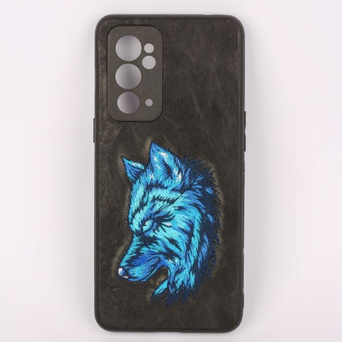 Black Leather SnowFox Camera Ornamented for Oneplus 9RT - The Hatke