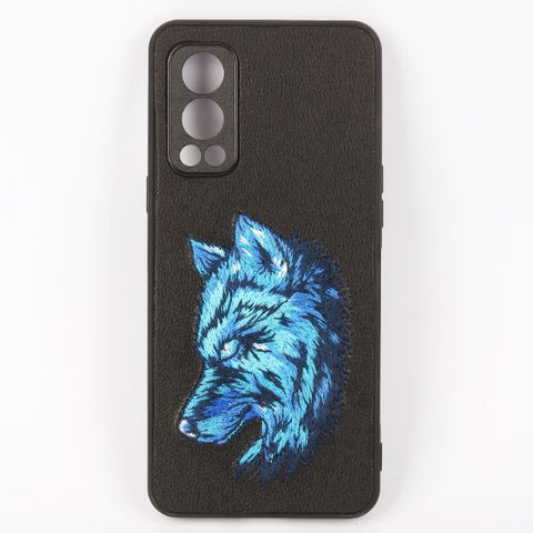 Black Leather SnowFox Camera Ornamented for Oneplus Nord 2 - The Hatke