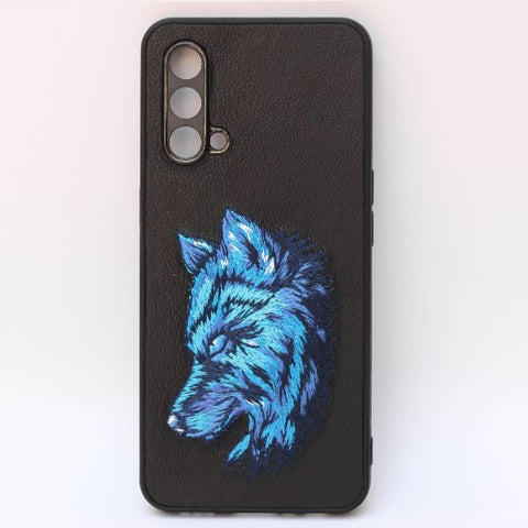 Black Leather SnowFox Camera Ornamented for Oneplus Nord CE - The Hatke