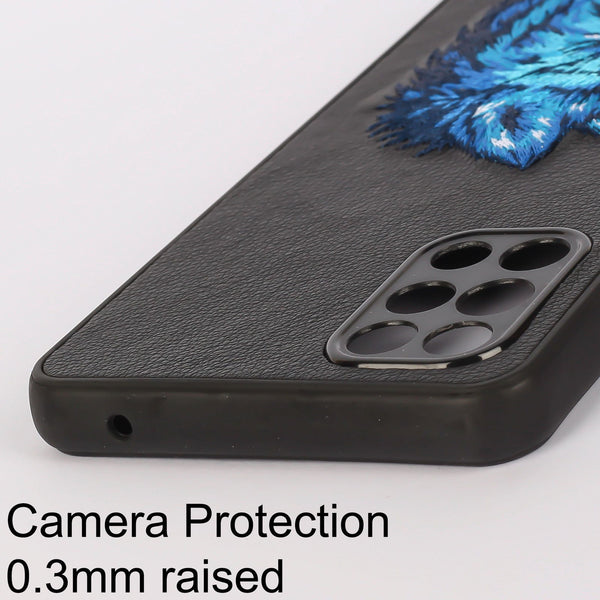 Black Leather SnowFox Ornamented for Oneplus 8T - The Hatke