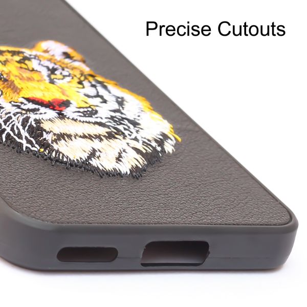 Black Leather Yellow Lion Camera Ornamented for Oneplus Nord 2T - The Hatke