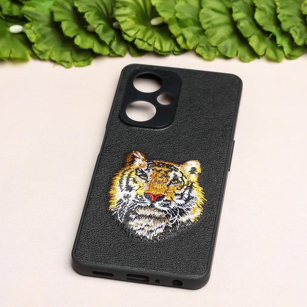 Black Leather Yellow Lion Camera Ornamented for Oneplus Nord CE 3 5g - The Hatke