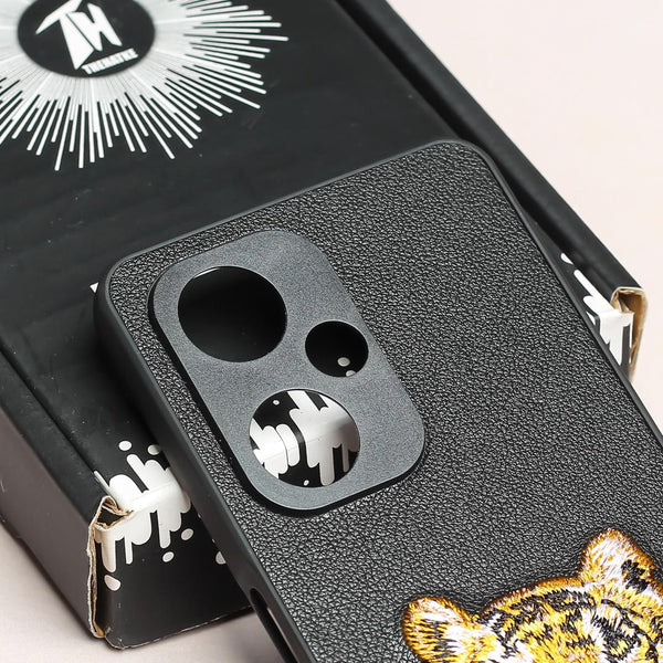 Black Leather Yellow Lion Camera Ornamented for Oneplus Nord CE 3 5g - The Hatke