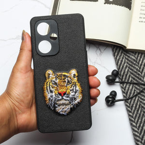 Black Leather Yellow Lion Camera Ornamented for Oneplus Nord CE 3 Lite - The Hatke