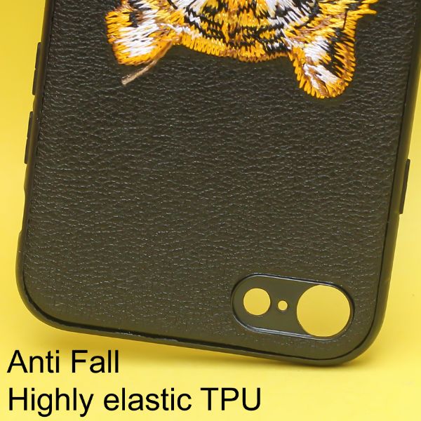 Black Leather Yellow Lion Ornamented for Apple iPhone 7 - The Hatke