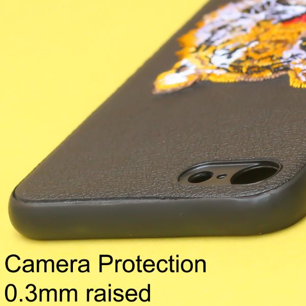 Black Leather Yellow Lion Ornamented for Apple iPhone 7 - The Hatke