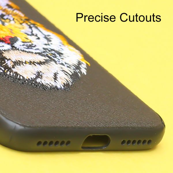 Black Leather Yellow Lion Ornamented for Apple iPhone 7 - The Hatke