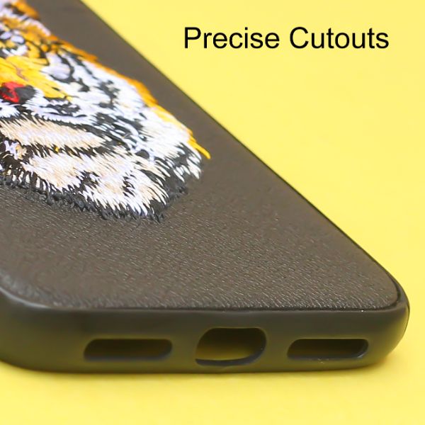 Black Leather Yellow Lion Ornamented for Apple iPhone X/XS - The Hatke
