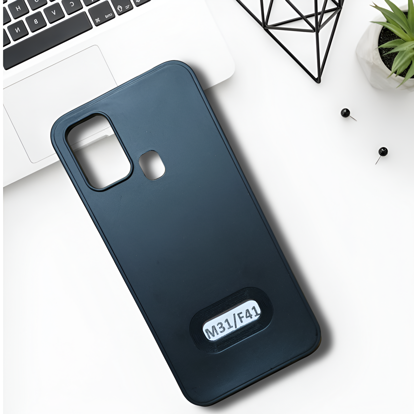 Black Logo Cut Candy Silicone Case for Samsung M31 - The Hatke