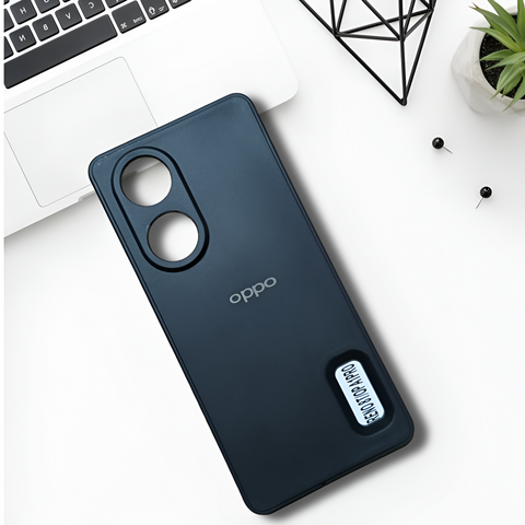 Black Logo Cut candy Silicone Case for Oppo Reno 8T - The Hatke