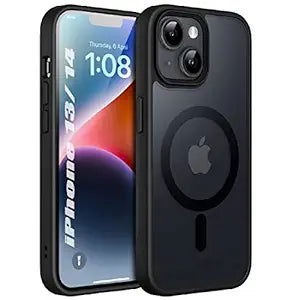 Black MagSafe Clear Transparent Silicone case for Apple iphone 13 - The Hatke