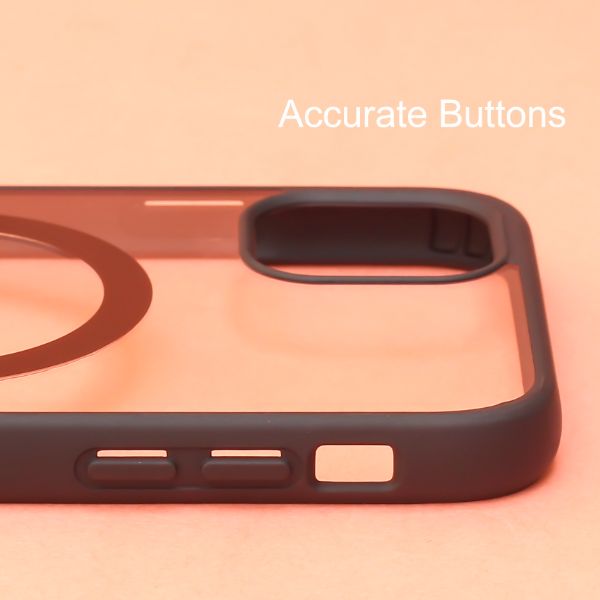 Black MagSafe Clear Transparent Silicone case for Apple iphone 13 - The Hatke