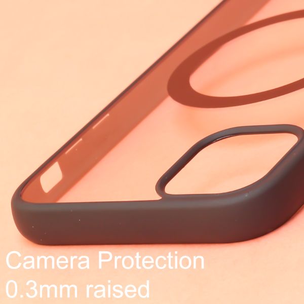 Black MagSafe Clear Transparent Silicone case for Apple iphone 13 - The Hatke