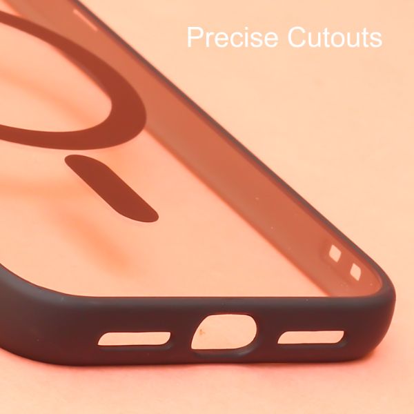 Black MagSafe Clear Transparent Silicone case for Apple iphone 13 - The Hatke