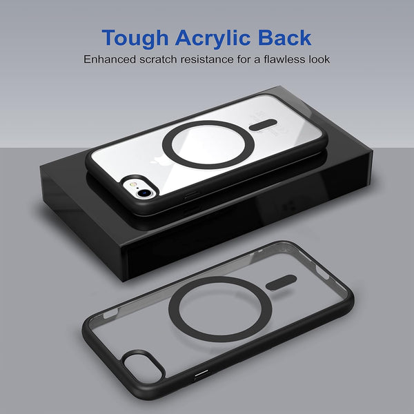 Black MagSafe Clear Transparent Silicone case for Apple iphone 7 - The Hatke