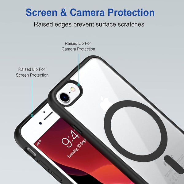 Black MagSafe Clear Transparent Silicone case for Apple iphone 7 - The Hatke