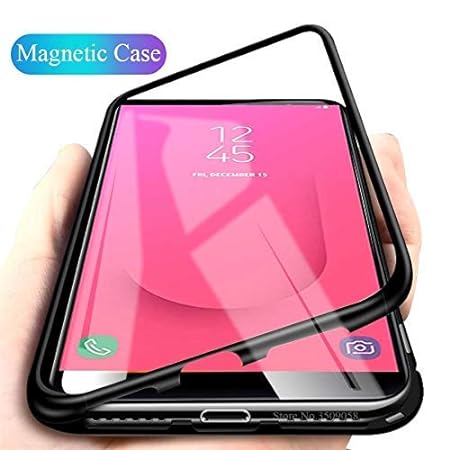 Black Magnetic Back Case for Samsung M20 - The Hatke