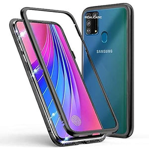 Black Magnetic Back Case for Samsung M21 - The Hatke