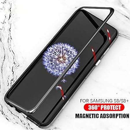 Black Magnetic Back Case for Samsung S8 - The Hatke