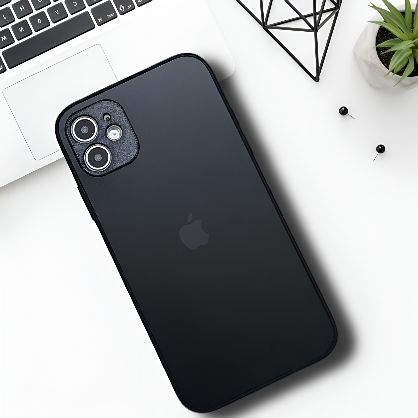 Black Matte Fiber Silicone case for Apple iphone 11 - The Hatke