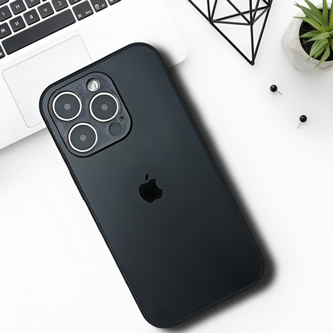 Black Matte Fiber Silicone case for Apple iphone 12 Pro - The Hatke