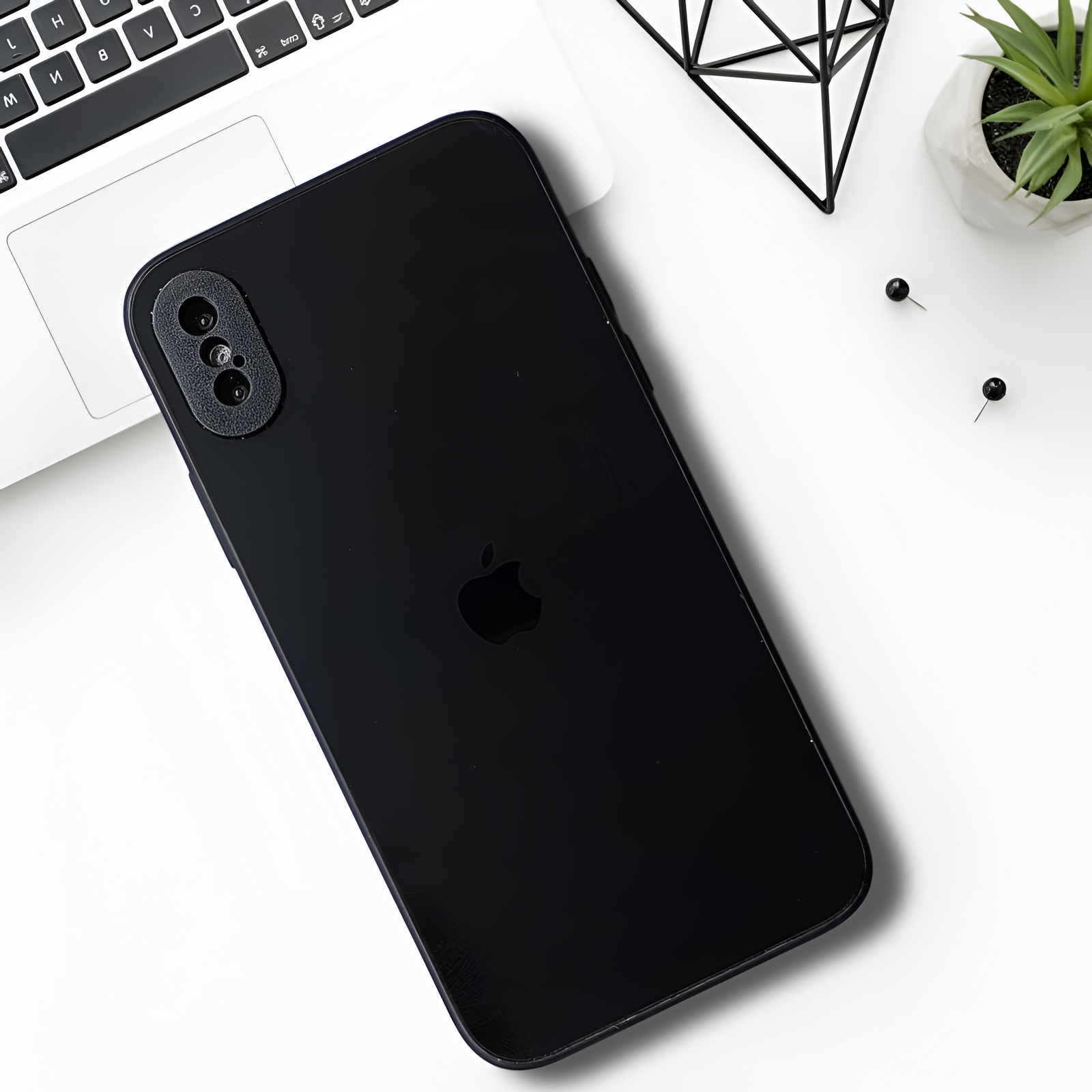 Black Matte Fiber Silicone case for Apple iphone X/XS - The Hatke