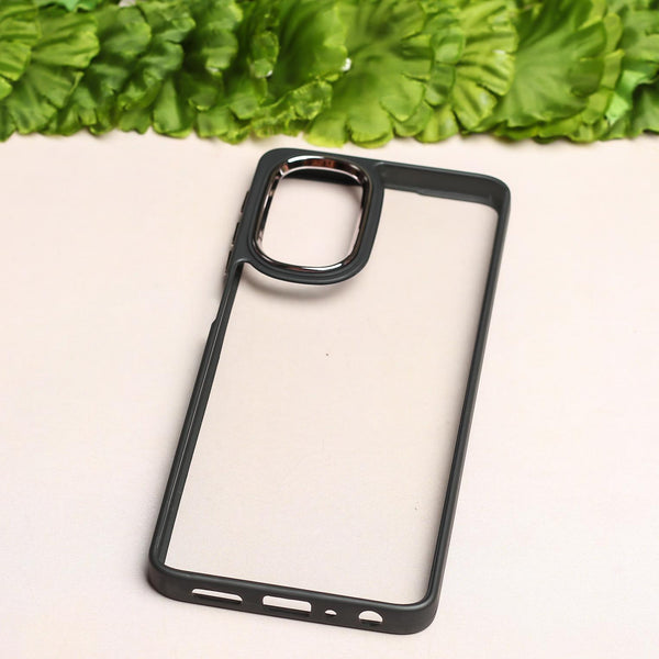 Black Metal Protection Transparent Case for Samsung S23 FE - The Hatke