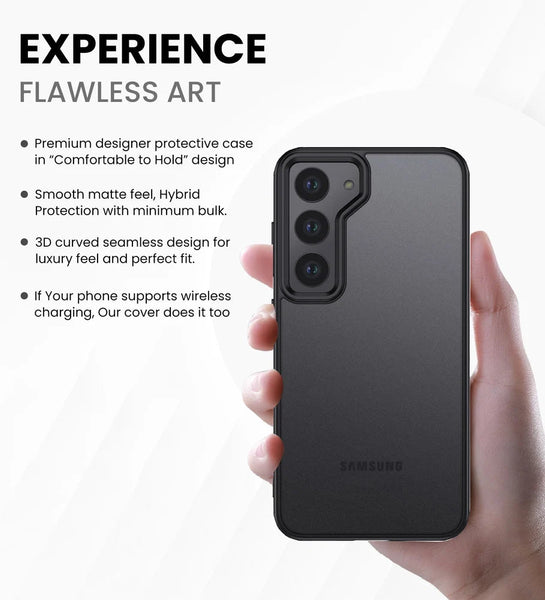 Black Metal Protection Transparent Case for Samsung S24 - The Hatke