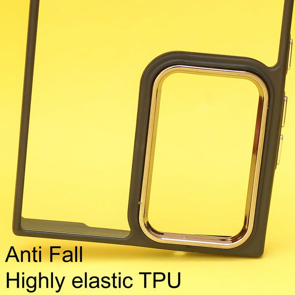 Black Metal Protection Transparent Case for Samsung S24 Ultra - The Hatke