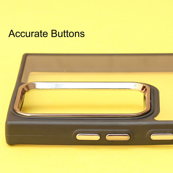 Black Metal Protection Transparent Case for Samsung S24 Ultra - The Hatke