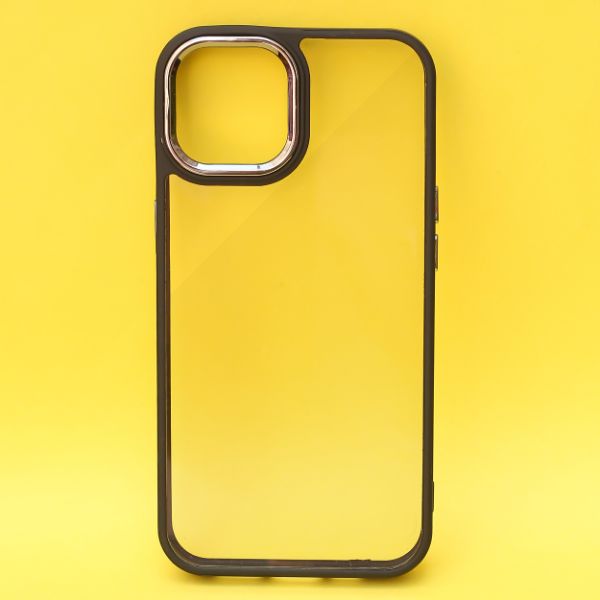 Black Metal Safe Transparent Case for Apple iphone 11 - The Hatke