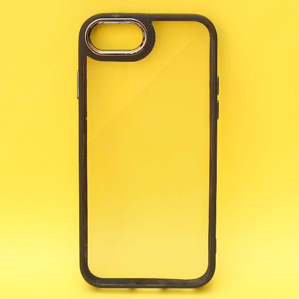 Black Metal Safe Transparent Case for Apple iphone 7 - The Hatke
