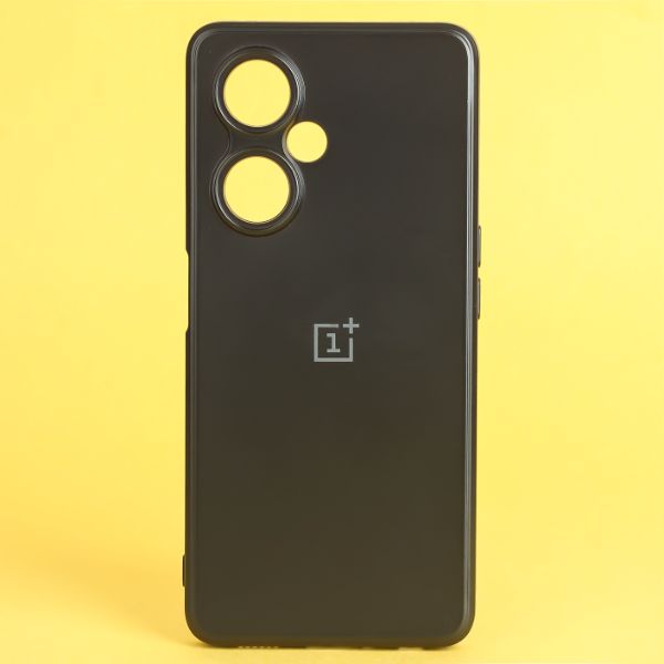 Black Metallic Finish Silicone Case for Oneplus Nord CE 3 Lite - The Hatke