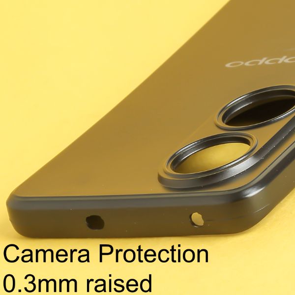 Black Metallic Finish Silicone Case for Oppo Reno 8T - The Hatke