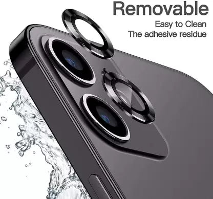 Black Metallic camera ring lens guard for Apple iphone 12 - The Hatke