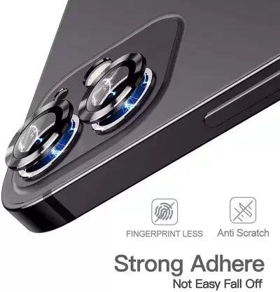 Black Metallic camera ring lens guard for Apple iphone 12 - The Hatke