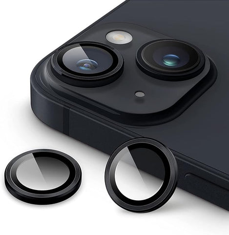 Black Metallic camera ring lens guard for Apple iphone 13 - The Hatke