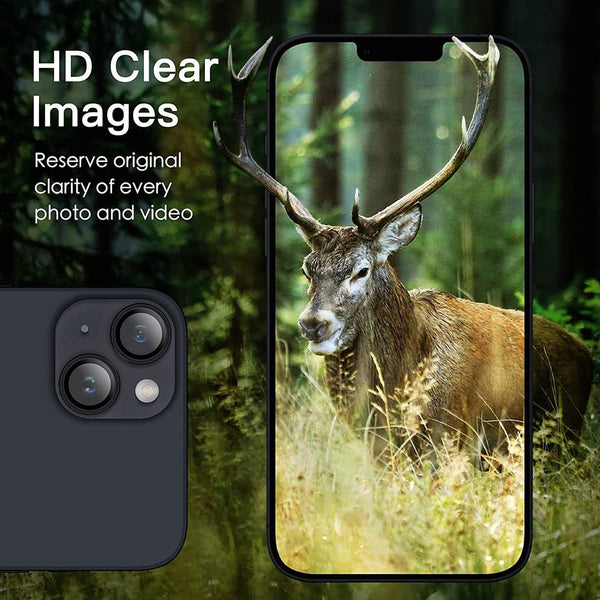 Black Metallic camera ring lens guard for Apple iphone 14 - The Hatke