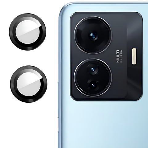 Black Metallic camera ring lens guard for IQOO Z6 Pro 5G - The Hatke