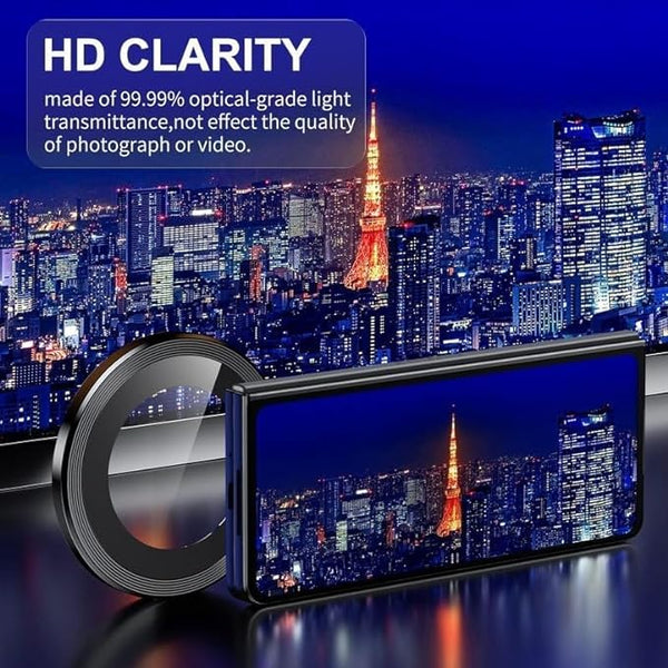 Black Metallic camera ring lens guard for Nothing Phone 2 - The Hatke