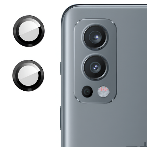 Black Metallic camera ring lens guard for Oneplus Nord 2 - The Hatke