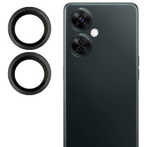 Black Metallic camera ring lens guard for Oneplus Nord Ce 3 Lite - The Hatke